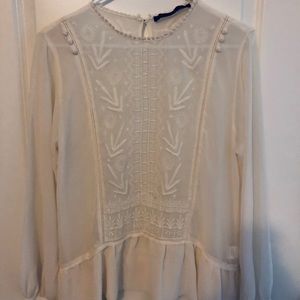 Gorgeous romantic white boho Zara top BNWT